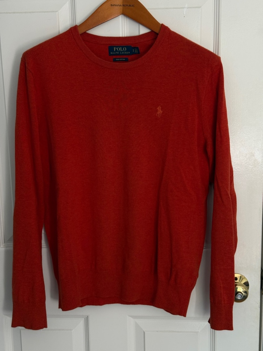 Polo by Ralph Lauren Men's Orange-Red Crewneck Sweater